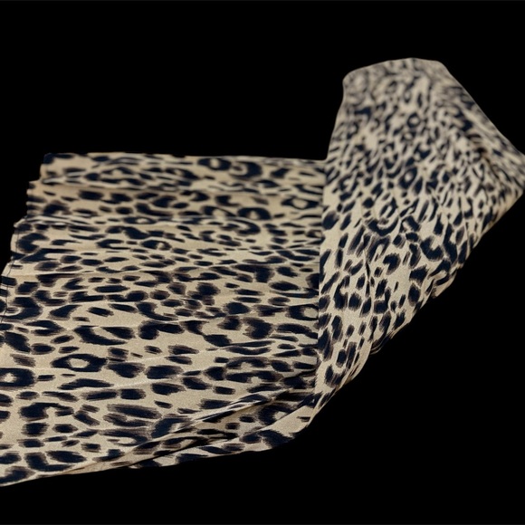 Women’s Chartou Chic Elastic High Waisted A Line Leopard Print Pleated Shirring - Picture 12 of 14